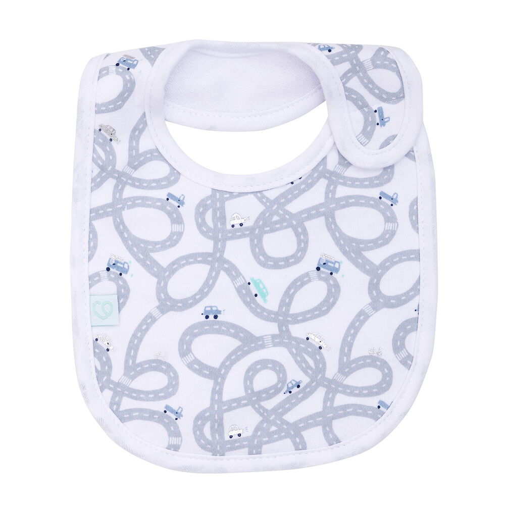Set 2 Babero Algodón Impermeable Celeste Transportes Niño image number 3.0
