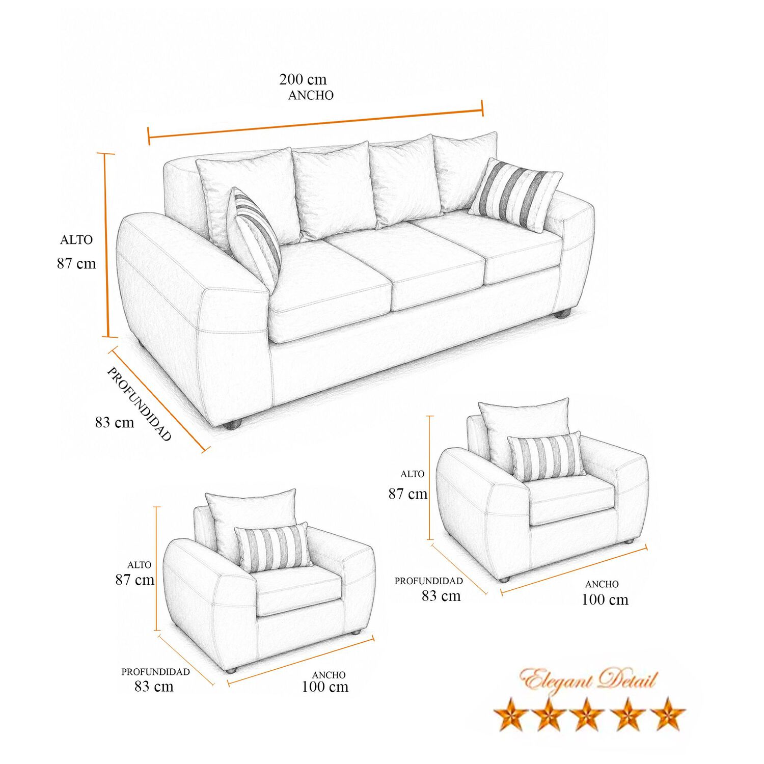 Juego De Living Elegant Detail Houston / 5 Cuerpos image number 6.0