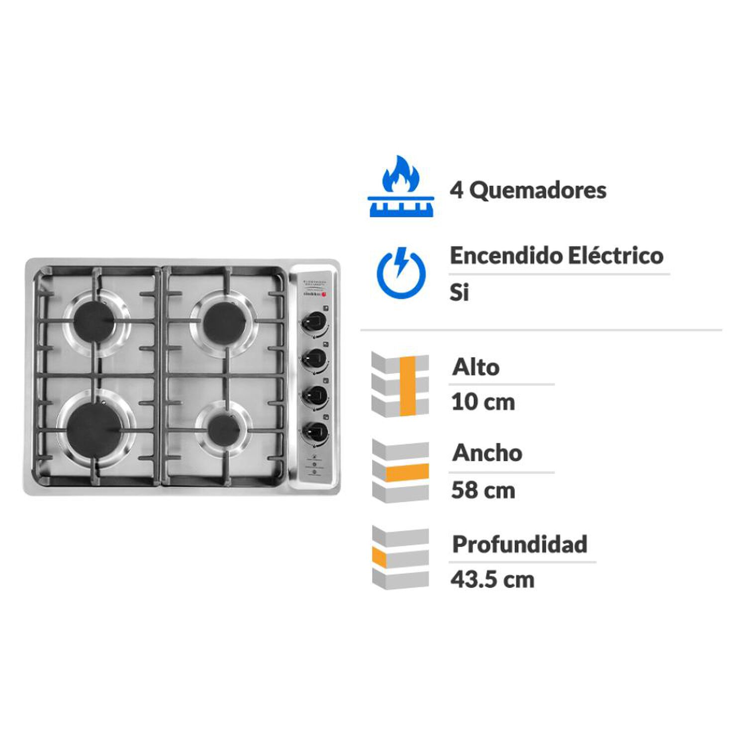 Encimera A Gas Sindelen CEG-4650IN / 4 Quemadores image number 1.0