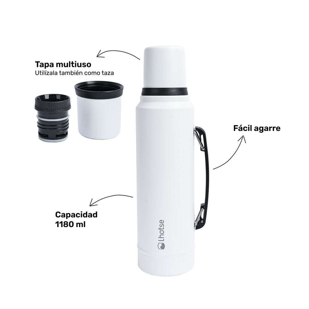 Termo Liquido Classic 1,3 Lts + Mate Bombilla Lhotse White image number 2.0