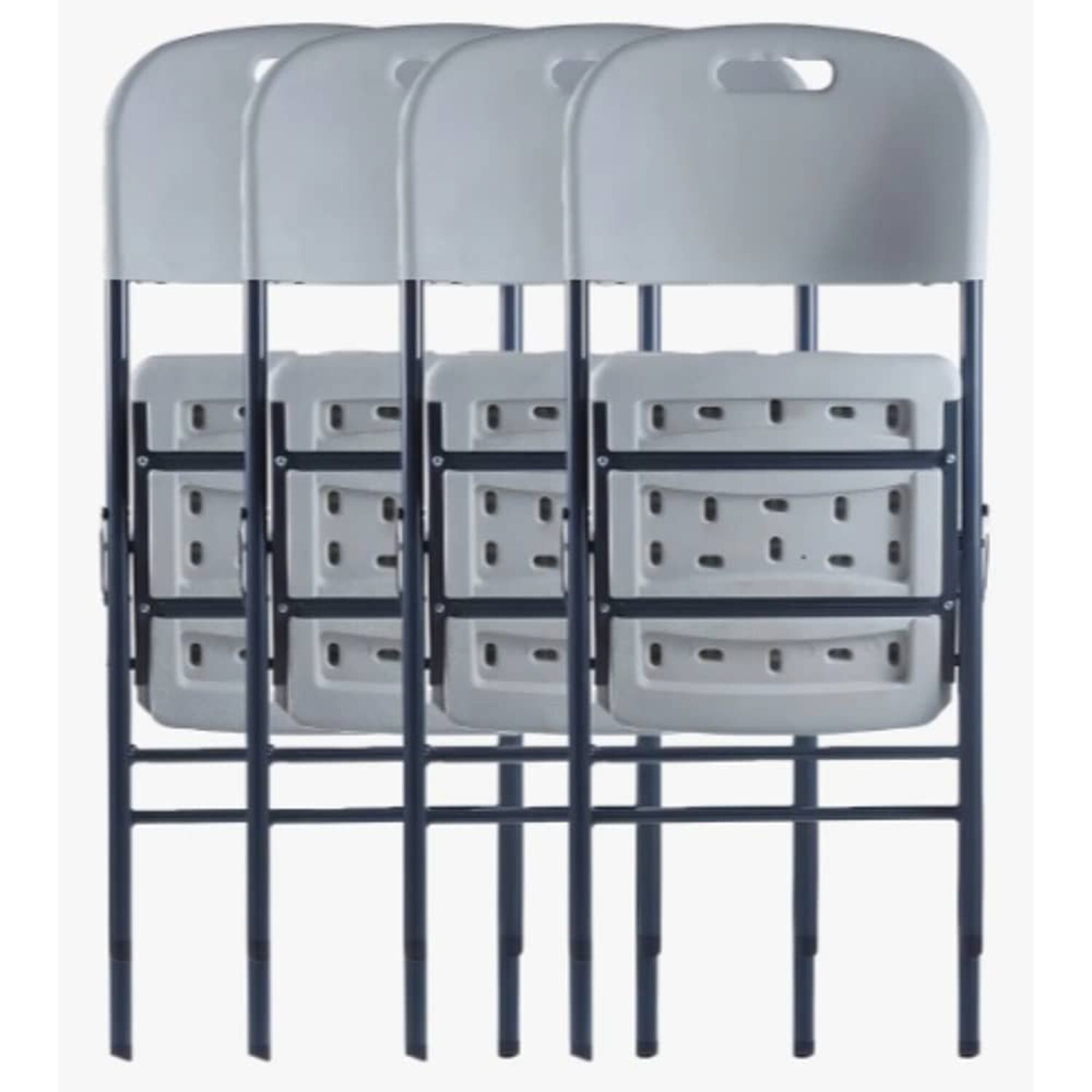 Loomber Pack 4 Silla Plegable De Pl&aacute;stico Color Blanca image number 1.0