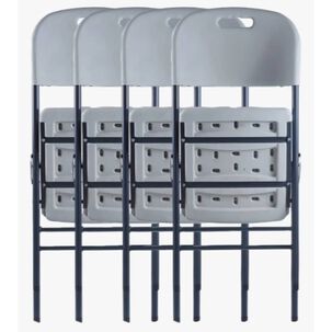 Loomber Pack 4 Silla Plegable De Pl&aacute;stico Color Blanca