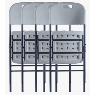 Loomber Pack 4 Silla Plegable De Pl&aacute;stico Color Blanca
