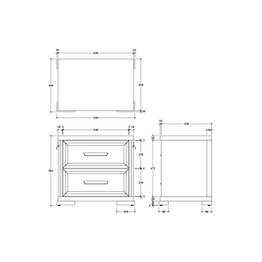 Velador Casaideal Austral / 2 Cajones image number 6.0