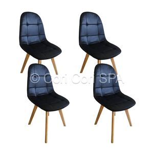 Pack 4 Sillas Capitonne Velvet Negro