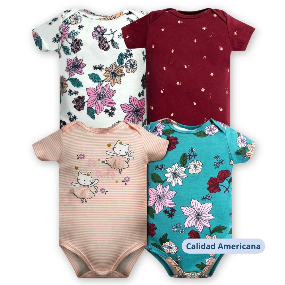 Pack 4 Bodys Niña Manga Corta Tedmimak 100% Algodón Bailarina Ballet image number 3.0