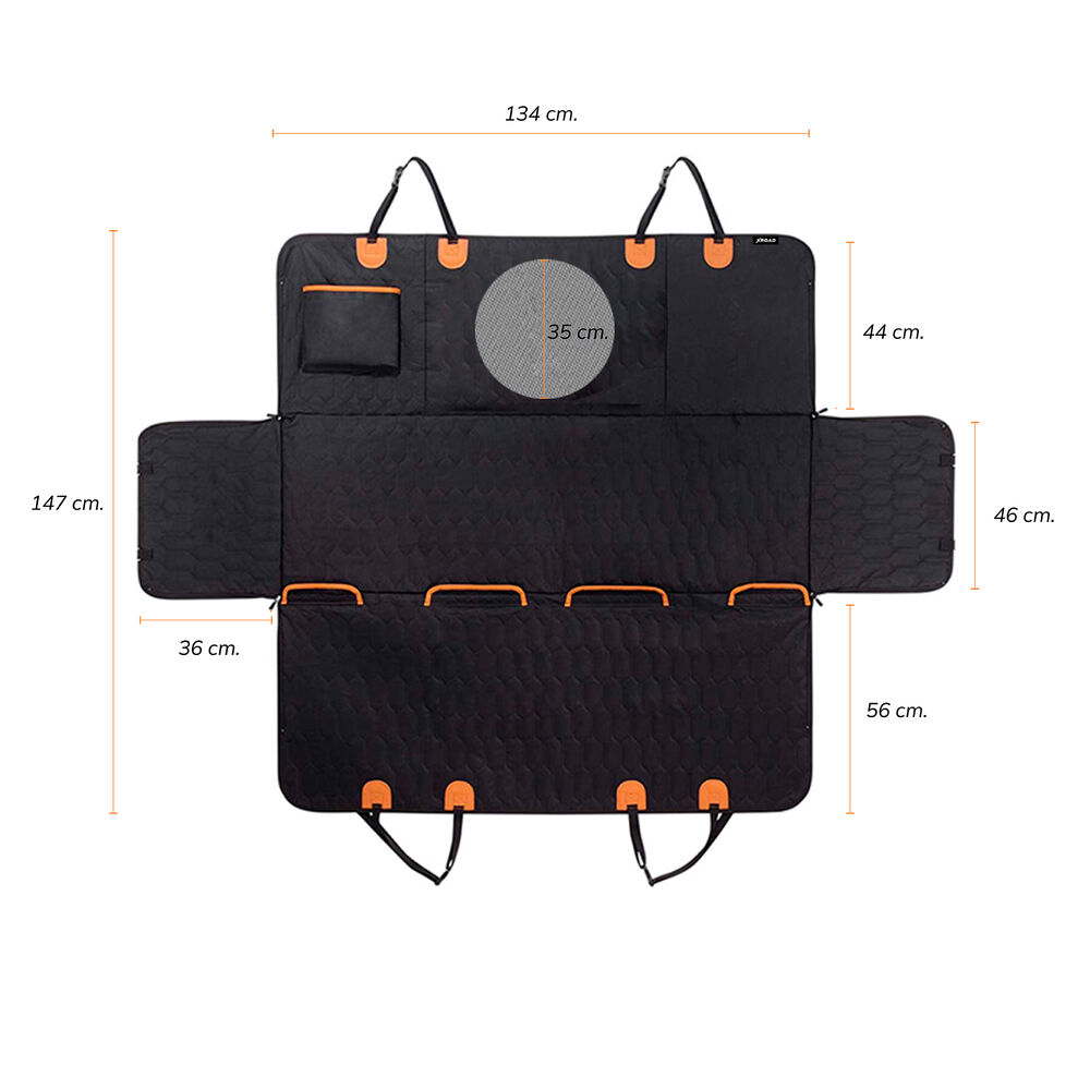 Funda Cubre Asiento De Auto Impermeable Mascotas Negra Xroad image number 4.0