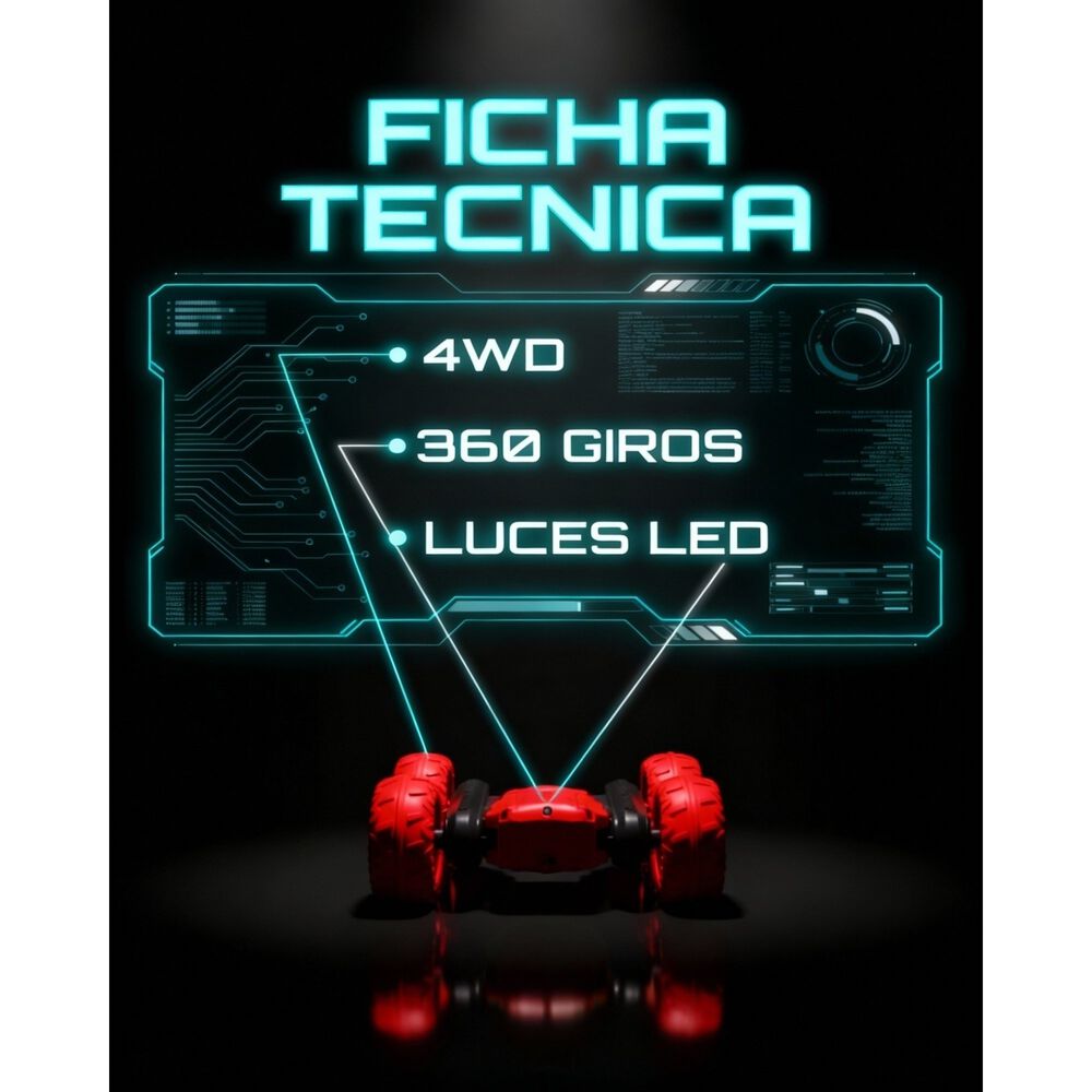 Auto Radio Controlado Extremo Doble Traccion Giro 360&deg; image number 1.0