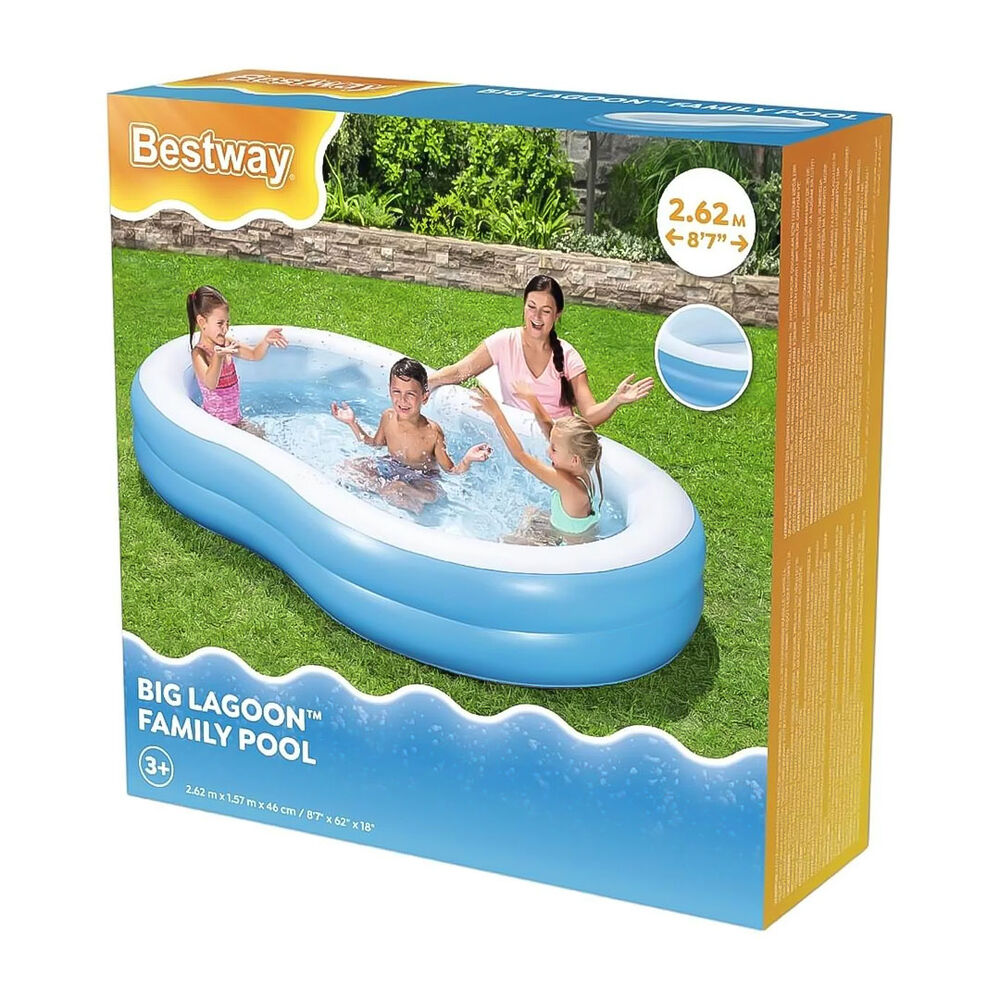Piscina Bestway Inflable Laguna Para Niños 262x157x46cm Azul image number 7.0