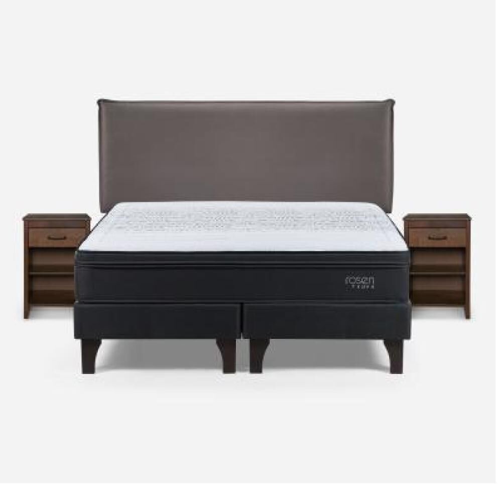Cama Europea Rosen Tempo / 2 Plazas / Base Dividida  + Set Maderas Maurice Chocolate image number 6.0