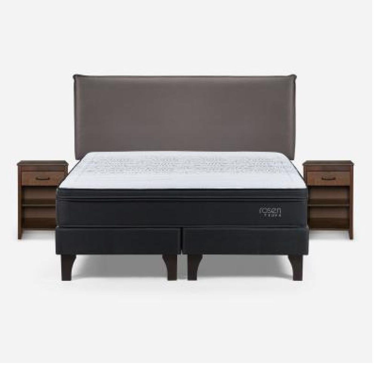 Cama Europea Rosen Tempo / 2 Plazas / Base Dividida  + Set Maderas Maurice Chocolate image number 6.0