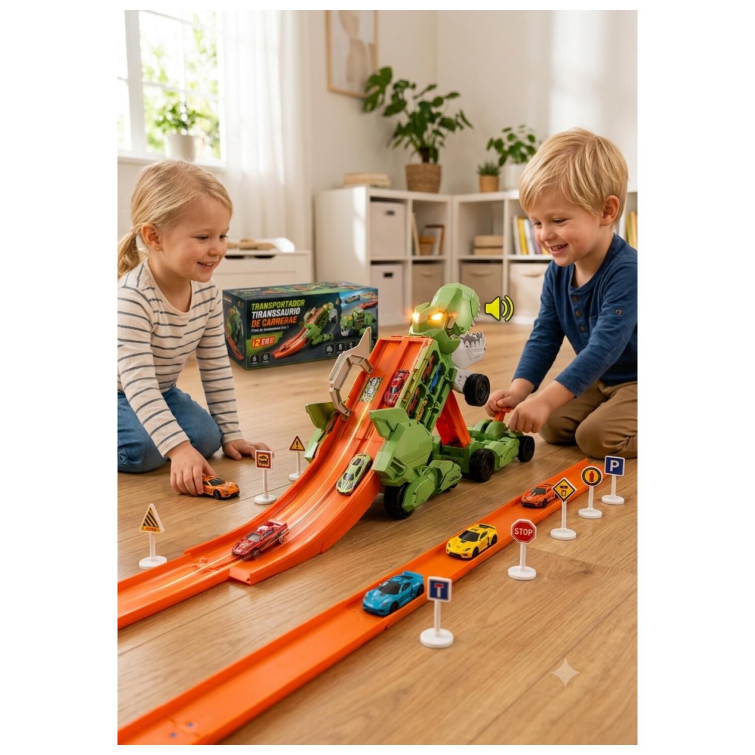 Juguete Camion Dinosaurio 2 En 1 Lanzador 15pzas Sonidos Infantil image number 3.0