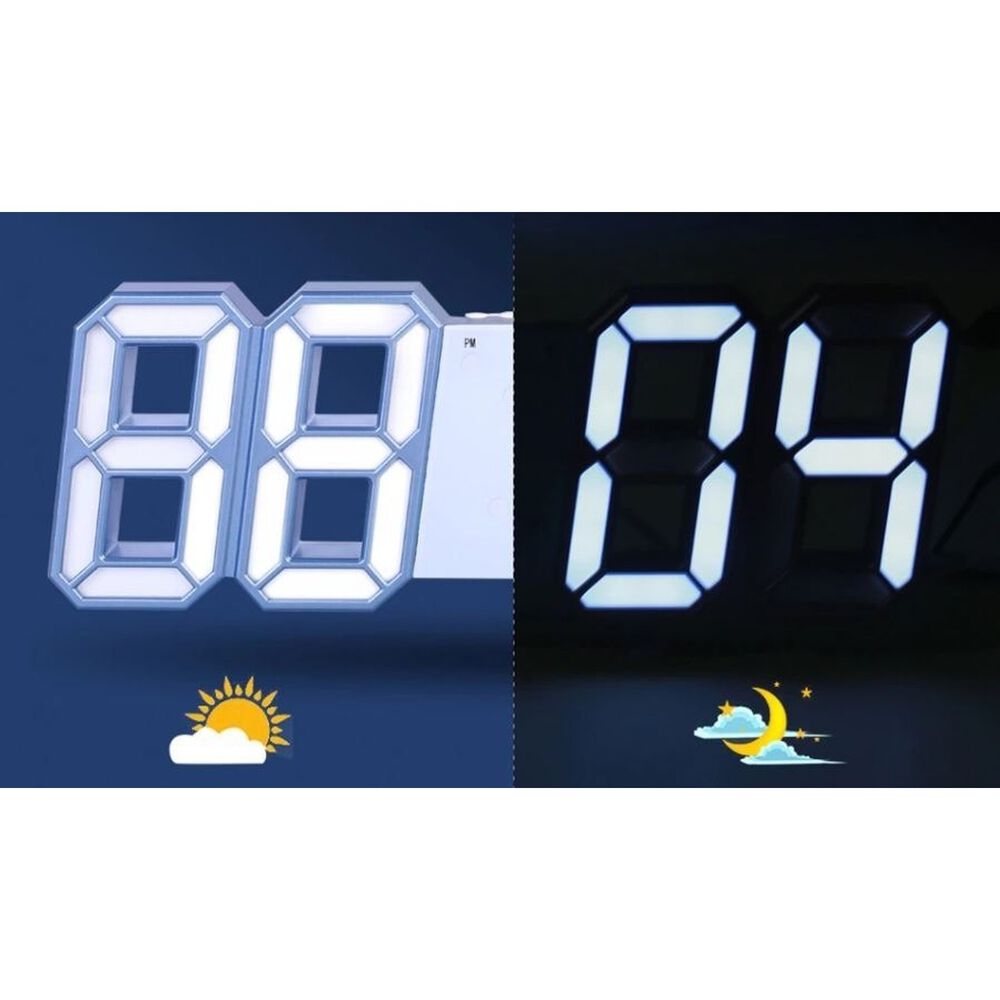 Reloj Despertador Digital Led Control Voz Brillo Ajustable image number 3.0