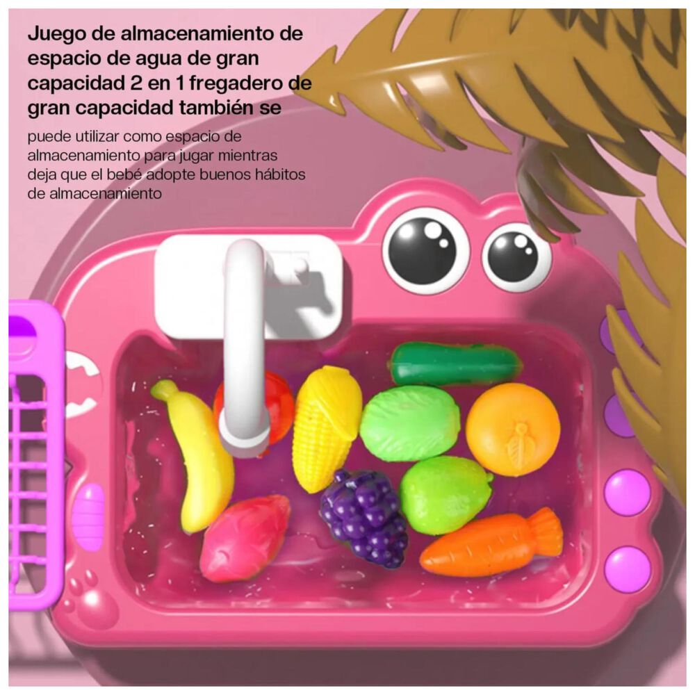 Juguete Fregadero Lavavajillas Con Accesorios Rosado Infantil image number 3.0