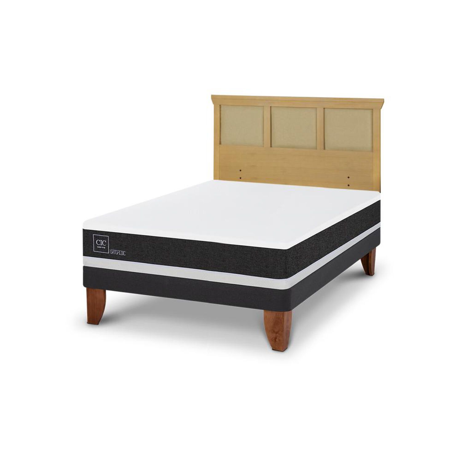 Cama Europea Cic Ortopedic / 2 Plazas / Base Normal + Respaldo image number 2.0