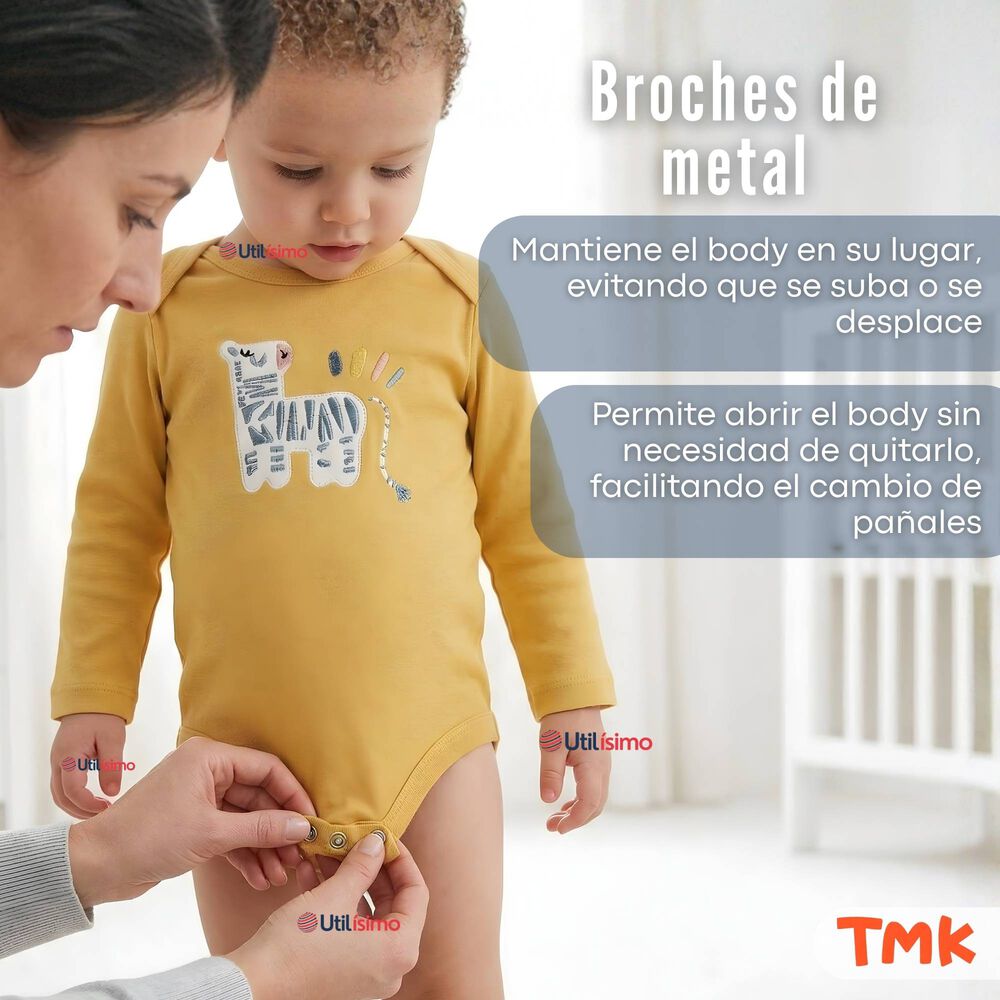Pack 5 Bodys Manga Larga 100% Algod&oacute;n Beb&eacute; Ni&ntilde;o Friendly Safari image number 7.0
