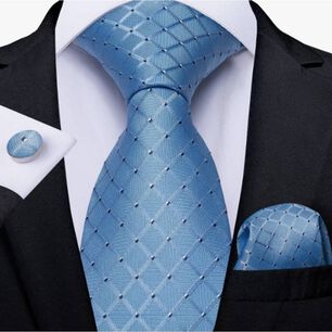 Corbatas Seda Hombres, Pa&ntilde;o Y Colleras Blanco