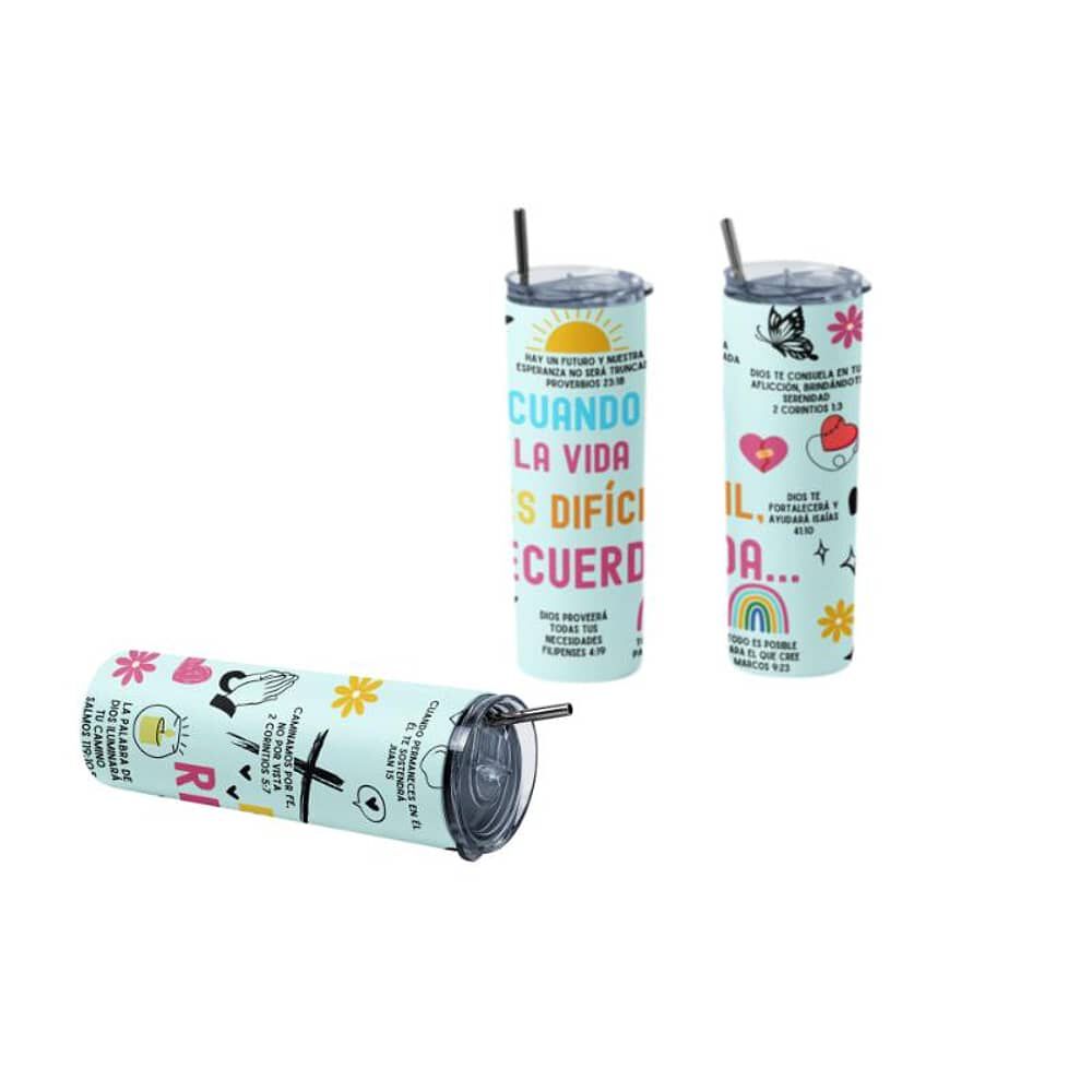 Termo Botella T&eacute;rmica Cristiano Con Vers&iacute;culos B&iacute;blicos Evang&eacute;lico image number 1.0