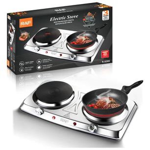 Cocina El&eacute;ctrica 2 Plato Cocinilla Encimera Acero Inoxidable