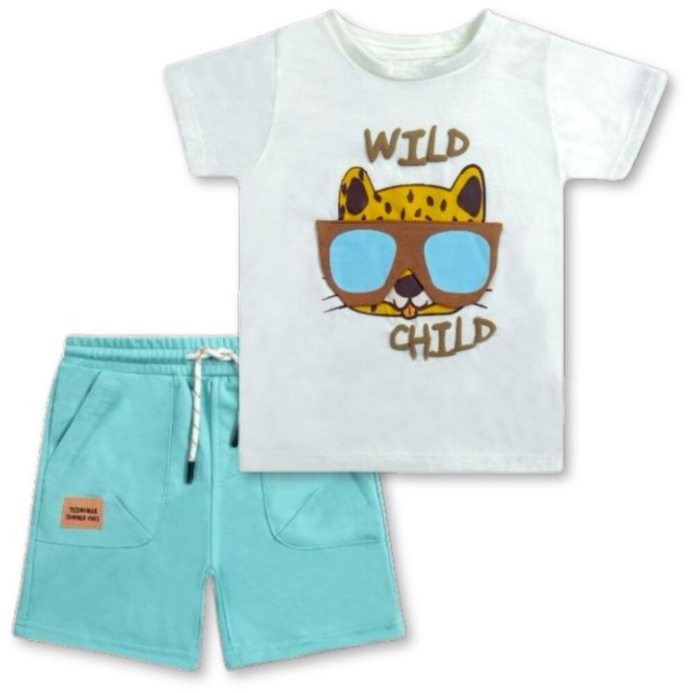 Set 2 Piezas Conjunto Polera Y Short Tedmimak Verano 100% Algodón Wild Child image number 0.0