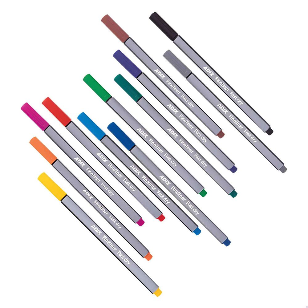 Fineliner Triangular Caja Plástica 12 Colores - Adix image number 1.0