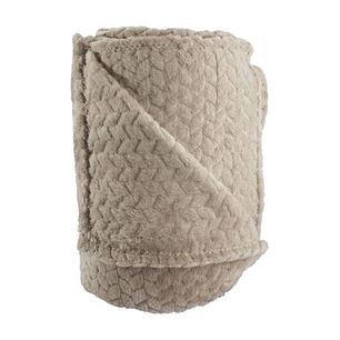 Frazada Andes Jacquard Flannel Beige 1.5 Plaza