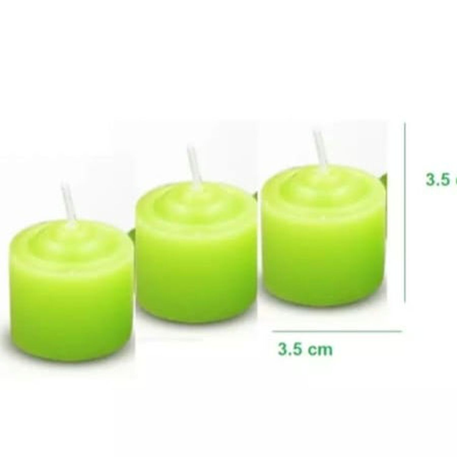 Pack De 12 Velas Verdes Arom&aacute;ticas 3.5 X 3.5 Cm image number 1.0