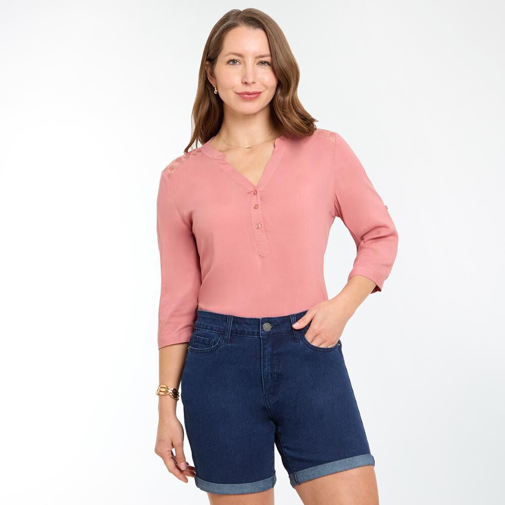 Blusa Manga Larga Roll Up Cuello V Mujer Geeps image number 0.0
