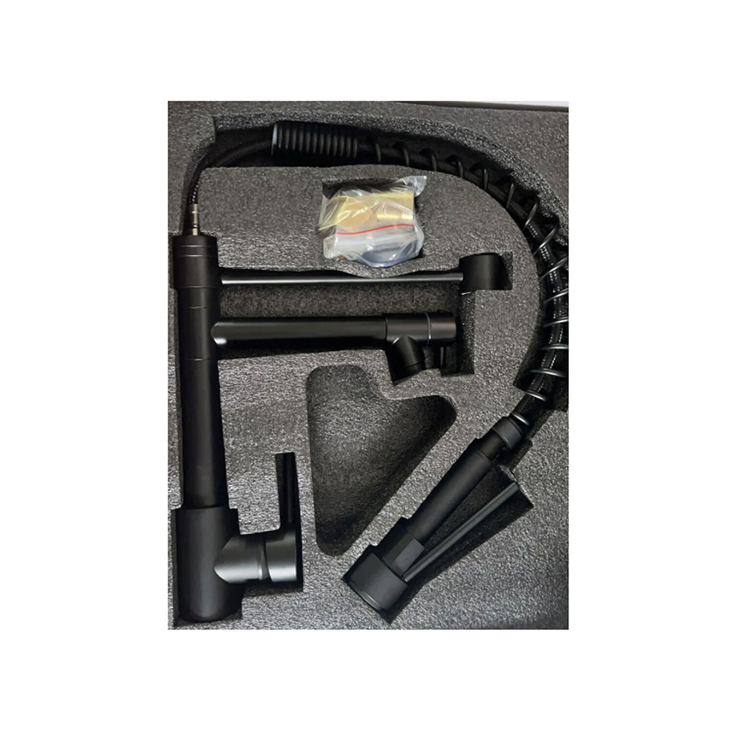 Llave Grifer&iacute;a Lavaplatos Doble Cuello Cisne Flexible Tap01 Negro image number 2.0