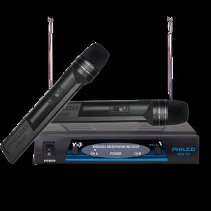 Pack De 2 Micr&oacute;fonos Inal&aacute;mbricos Vhf Pro Wm-787 Audio Hd