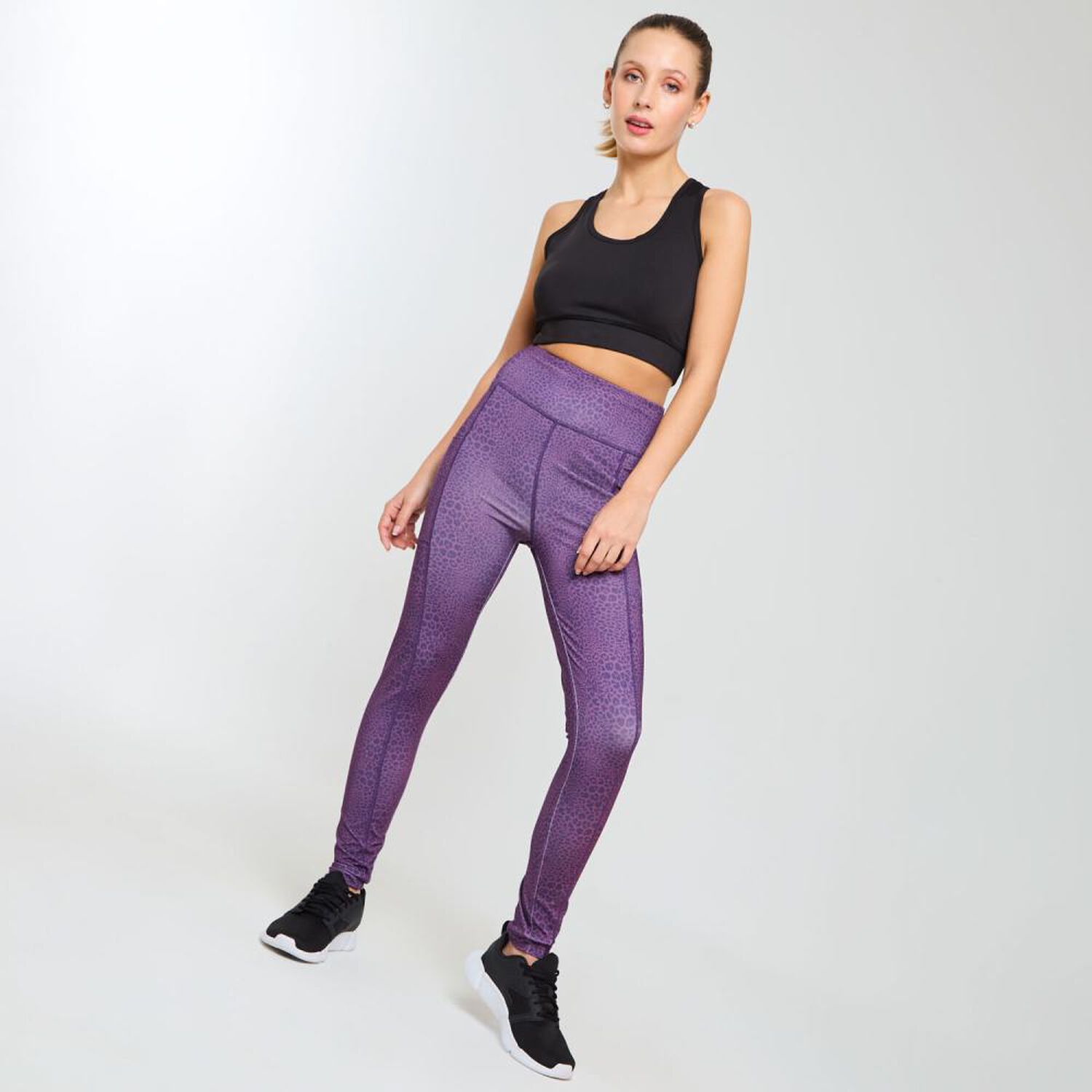 Calza Deportiva Full Print Tiro Alto Mujer Wetland image number 1.0