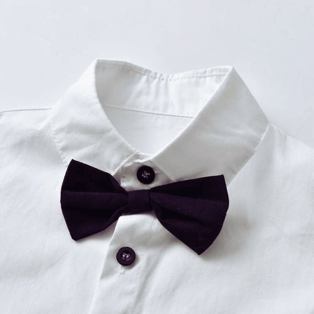 Conjunto De Vestir Con Corbat&iacute;n Y Pantal&oacute;n Corto De 9 Meses A 6 A&ntilde;os image number 3.0