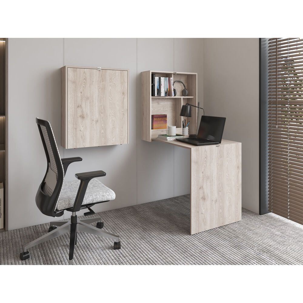 Escritorio Plegable De Pared 72,7x60,1x19 Cm Gris image number 4.0