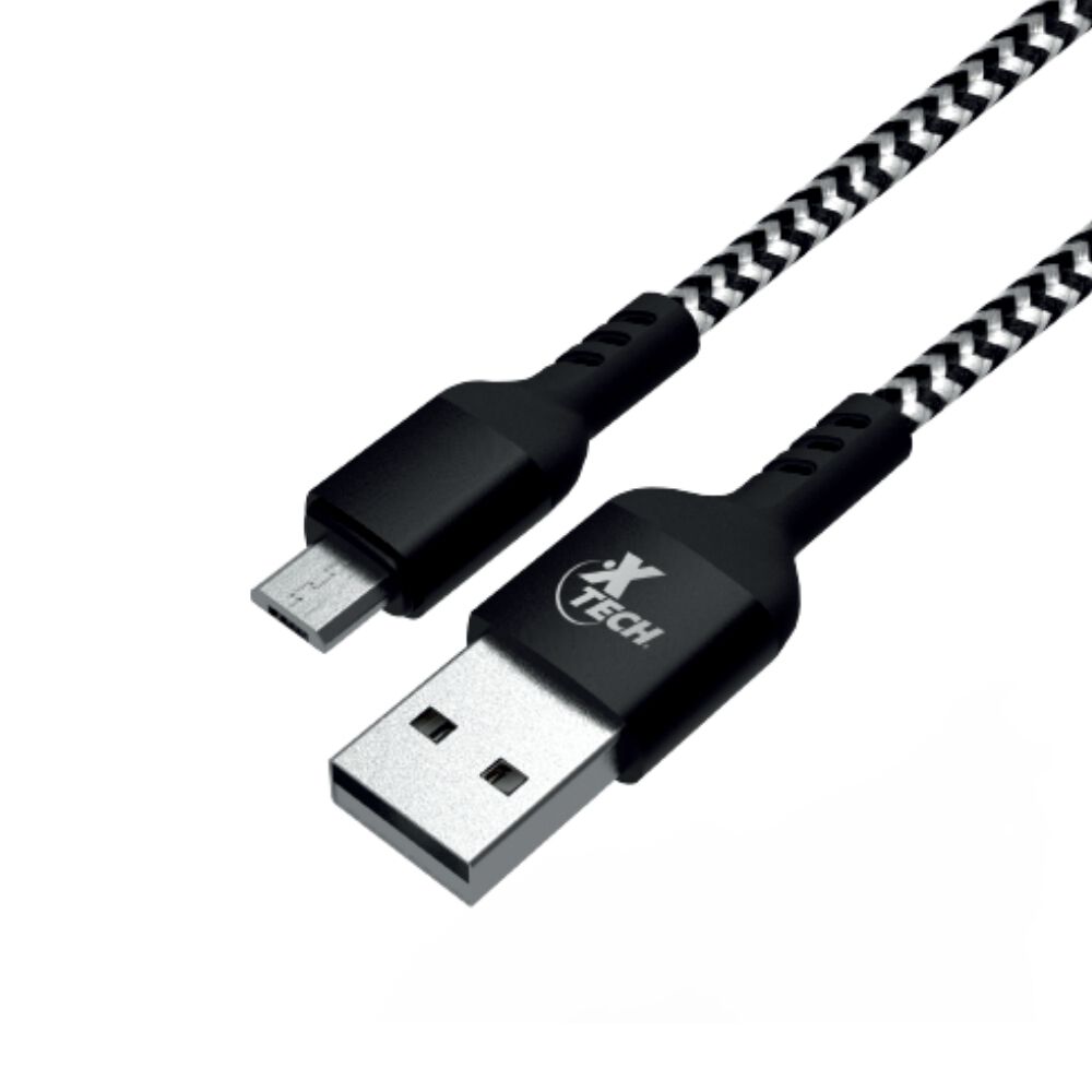 Cable Xtech Usb-a A Micro-usb 1.8 M Trenzado Negro/blanco image number 0.0