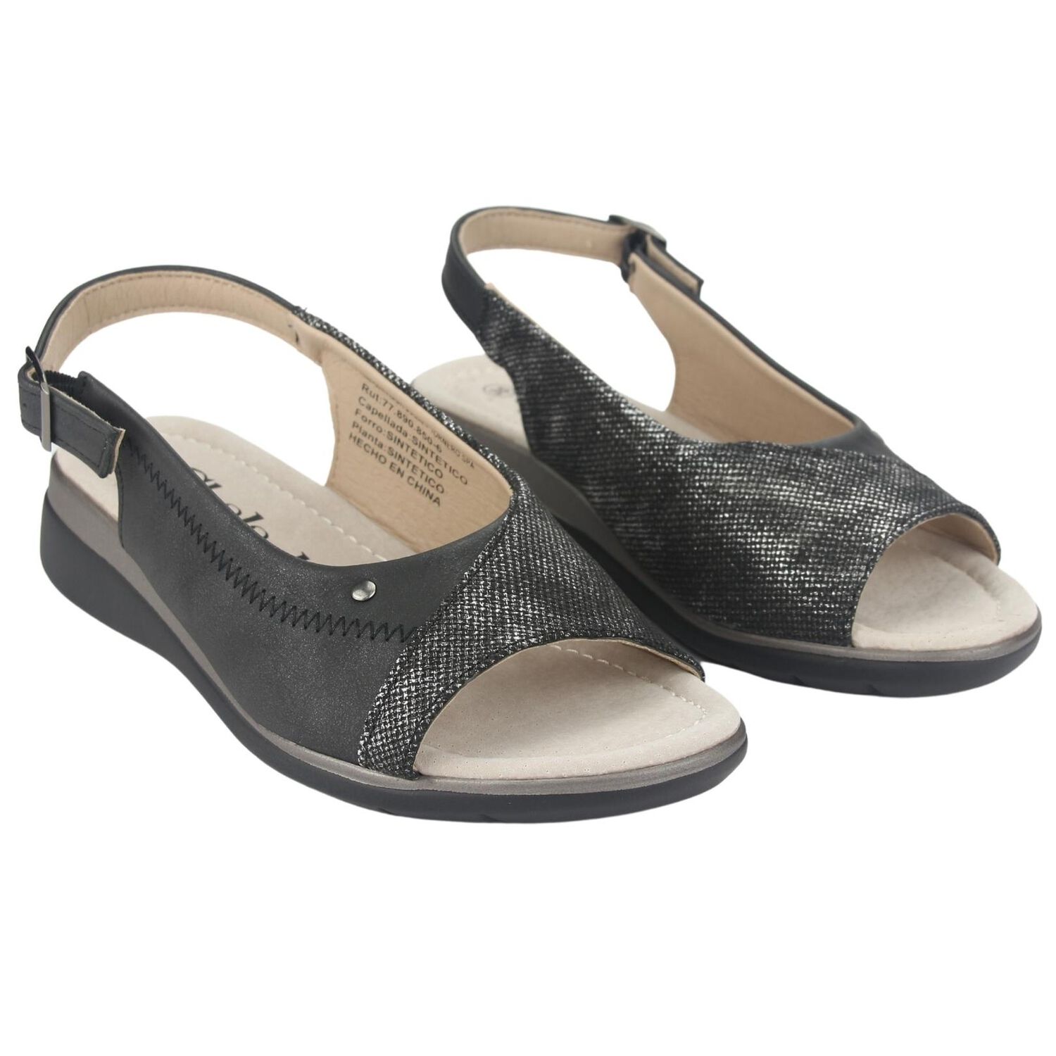 Sandalia Chalada Mujer Floro-5 Negro Casual image number 4.0