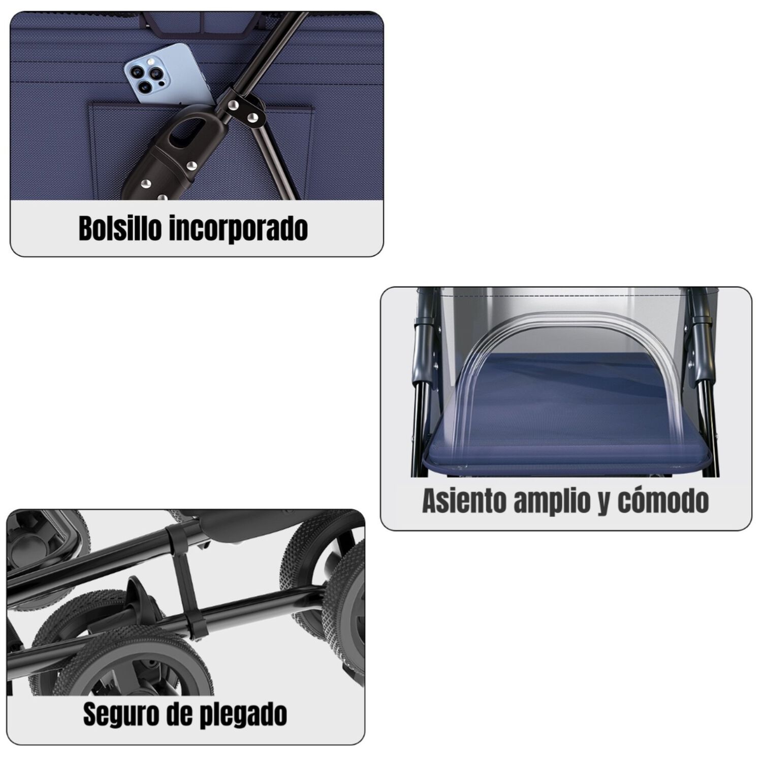 Coche Plegable 2 En 1 Para Mascotas Lubabycas Negro image number 5.0