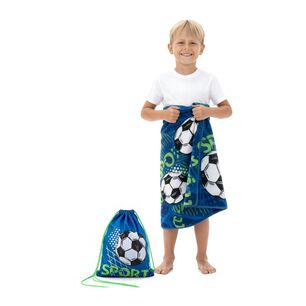 Toalla De Playa Con Bolso Casaideal Kids Sport / 70 X 140 Cm