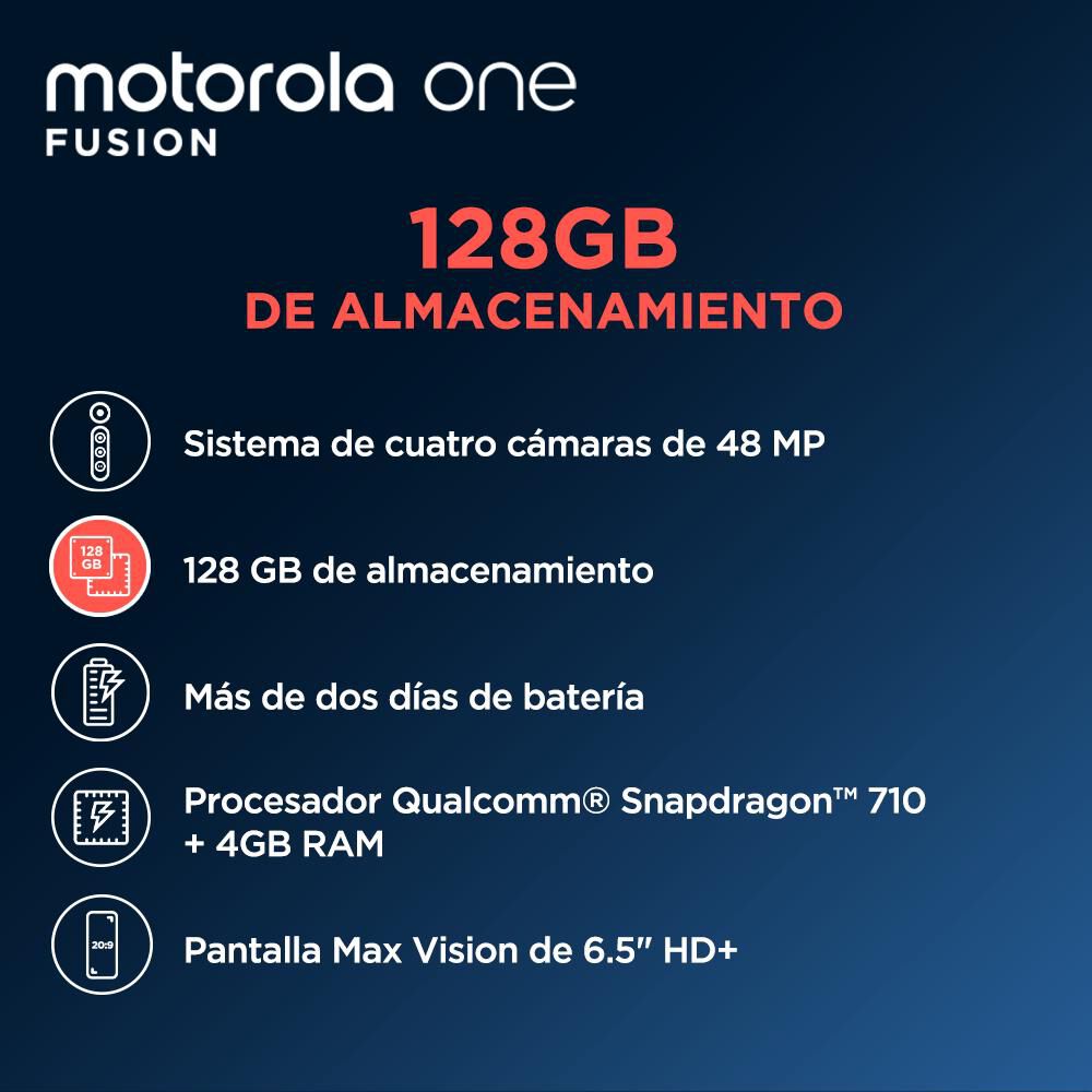Smartphone Motorola One Fusion Azul / 128 Gb / Wom image number 2.0
