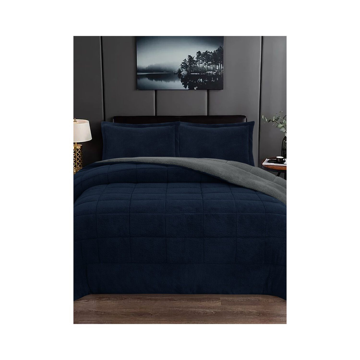 Plumon Andes Sherpa Bicolor Gris 2 Pl image number 0.0