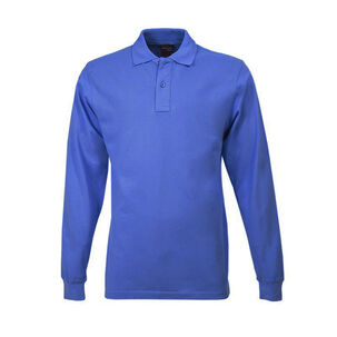 Polera Pique Lisa Manga Larga Color Azul Sangiovanni