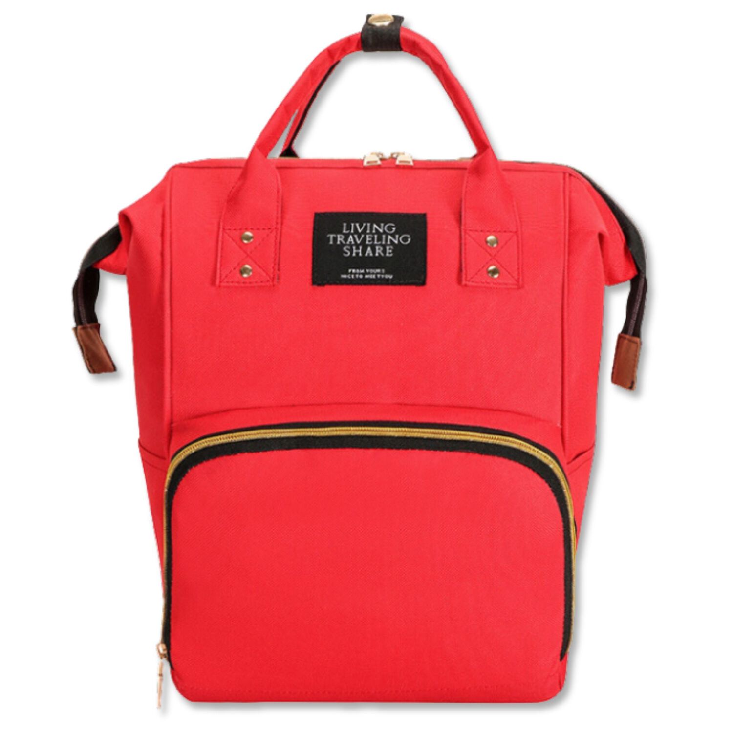 Mochila Maternal Bolso Pa&ntilde;alera Nylon Beb&eacute; Dise&ntilde;o Unicolor T&eacute;rmica E Impermeable Dark Red image number 0.0