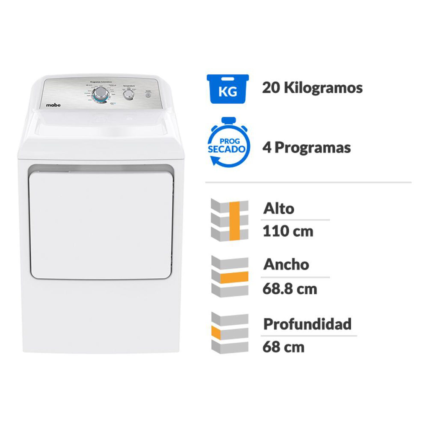 Secadora Mabe Sme26n5mnbcl0 / / 20 Kg image number 1.0