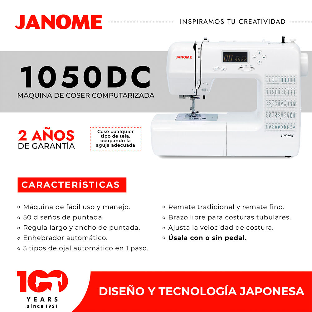 M&aacute;quina De Coser Computarizada Janome 1050dc image number 6.0