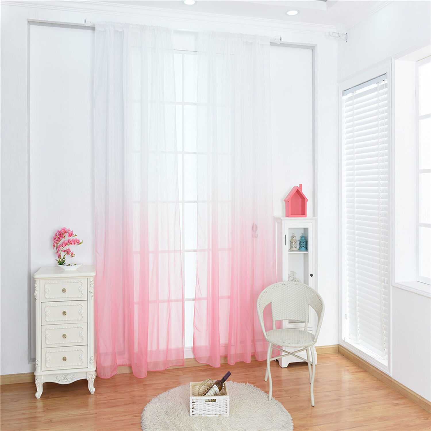 Pack De Visillo Degrade 140x220 Cm Rosado image number 1.0