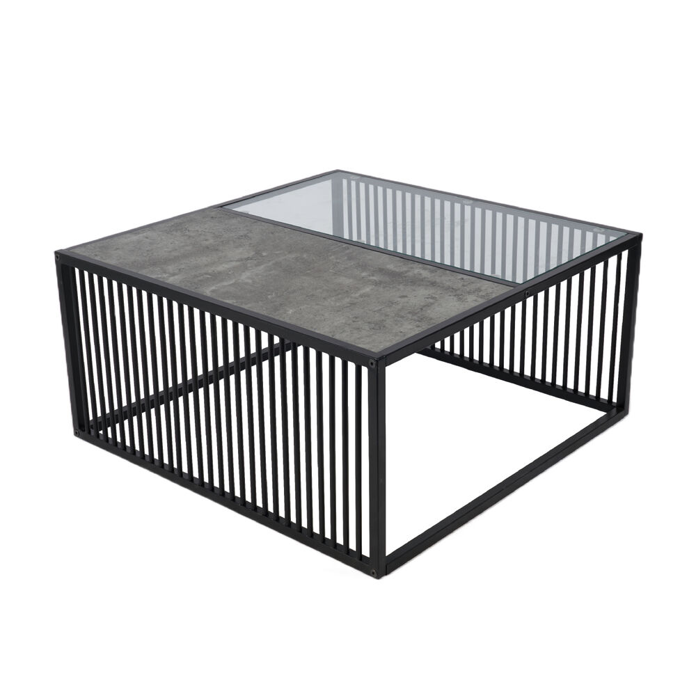 Mesa Elegante Estilo Enrejado Black Tope Vdirio Base Matlica image number 0.0