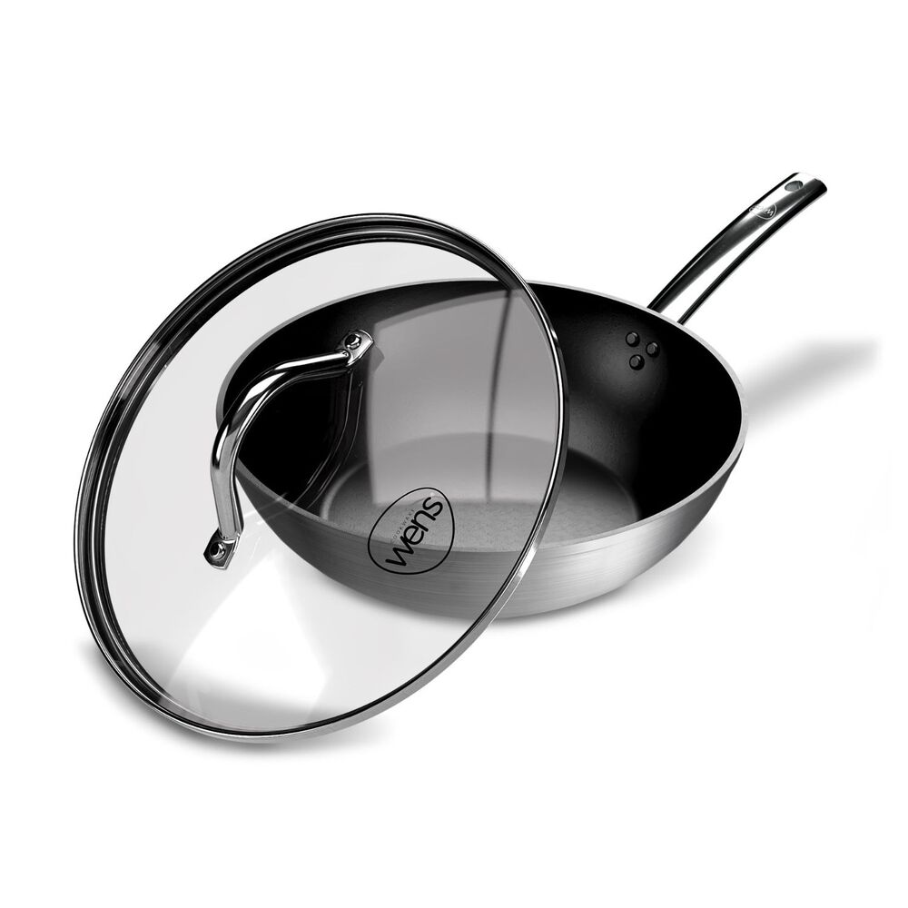 Wok Wens Hard Anonized 28cm Acero Inoxidable Tapa De Vidrio image number 0.0