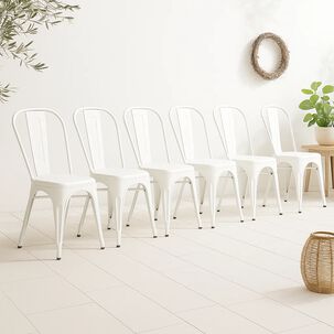 Pack De 6 Sillas Tolix - Blancas