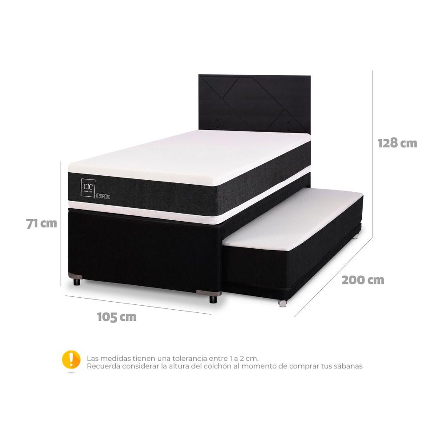 Cama Nido Cic Divan / 1.5 Plazas / Base Funcional + Respaldo image number 5.0