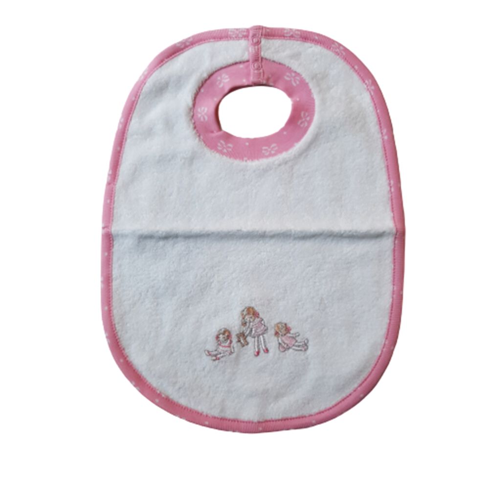 Babero Babycottons Comer Bea And Bows Blanco Rosa image number 0.0