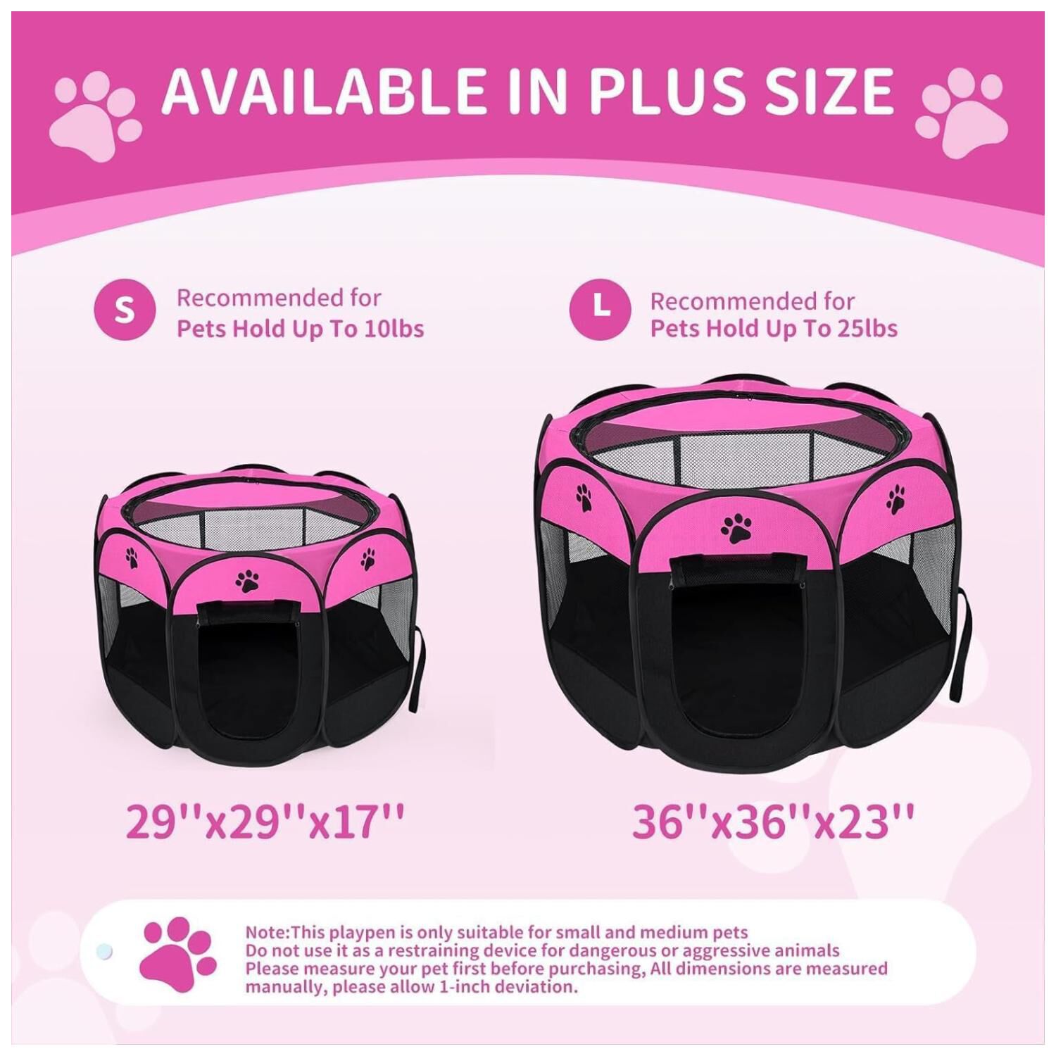 Corral Portatil 91x91x58cm Para Perros O Gatos Mascotas image number 1.0
